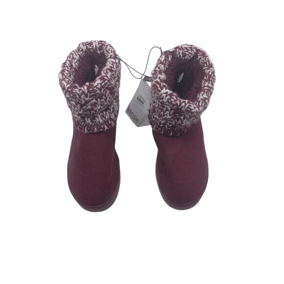 NWT Kensie Booties wine colored suede feel knit top snow boots - size 6 - Picture 7 of 9